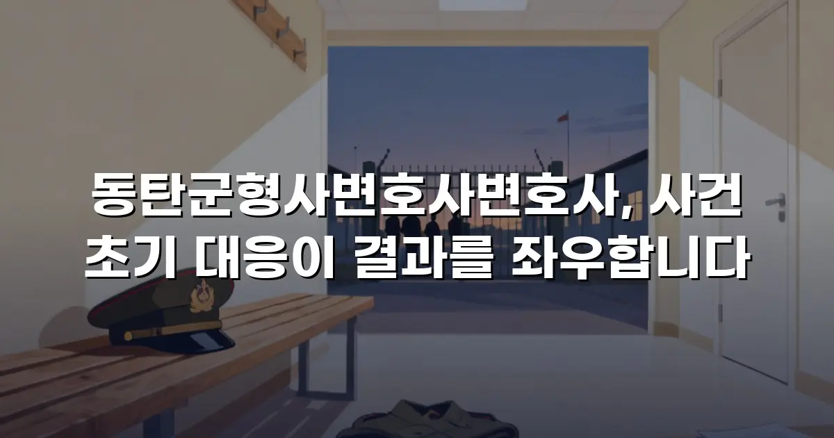 동탄군형사변호사변호사, 사건 초기 대응이 결과를 좌우합니다