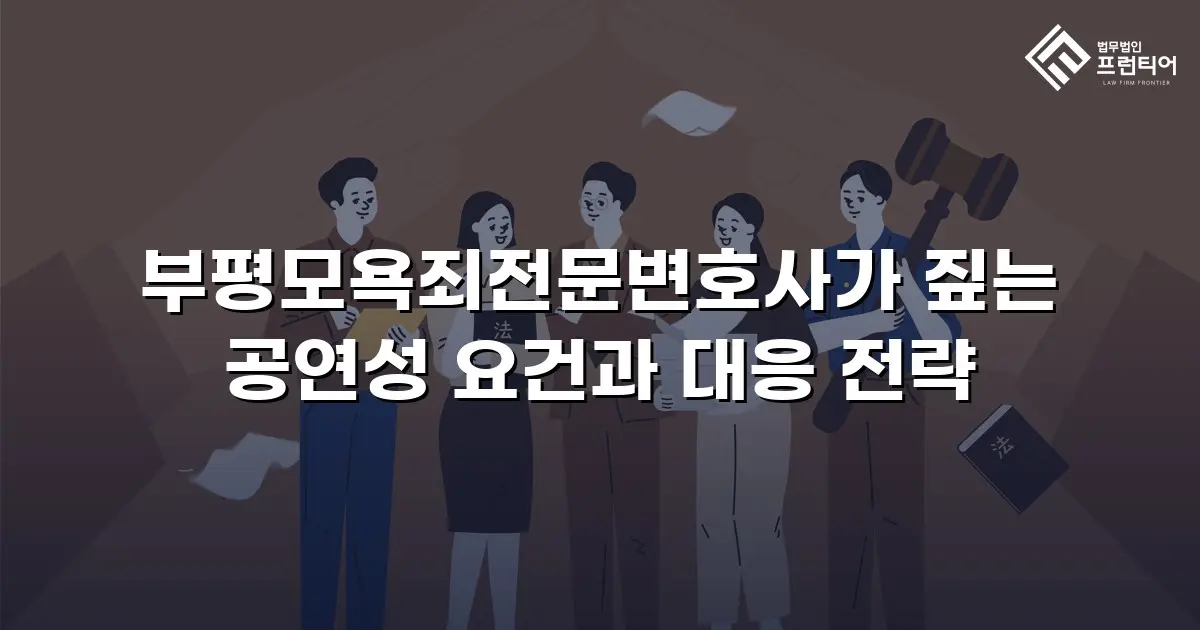 부평모욕죄전문변호사가 짚는 공연성 요건과 대응 전략