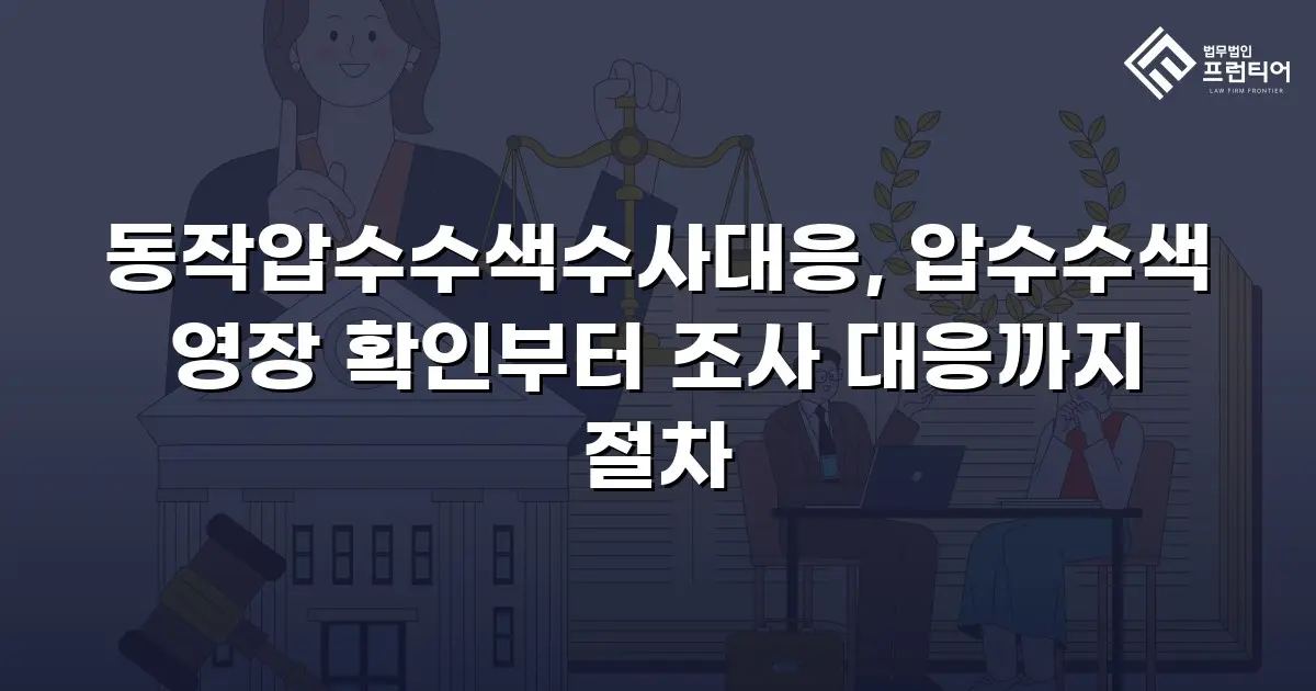 동작압수수색수사대응, 압수수색 영장 확인부터 조사 대응까지 절차