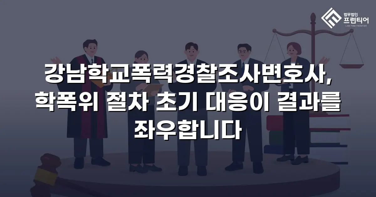 강남학교폭력경찰조사변호사, 학폭위 절차 초기 대응이 결과를 좌우합니다