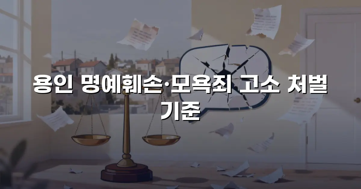 용인 명예훼손·모욕죄 고소 처벌 기준