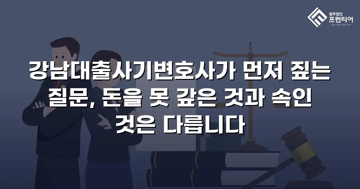 강남대출사기변호사가 먼저 짚는 질문, 돈을 못 갚은 것과 속인 것은 다릅니다