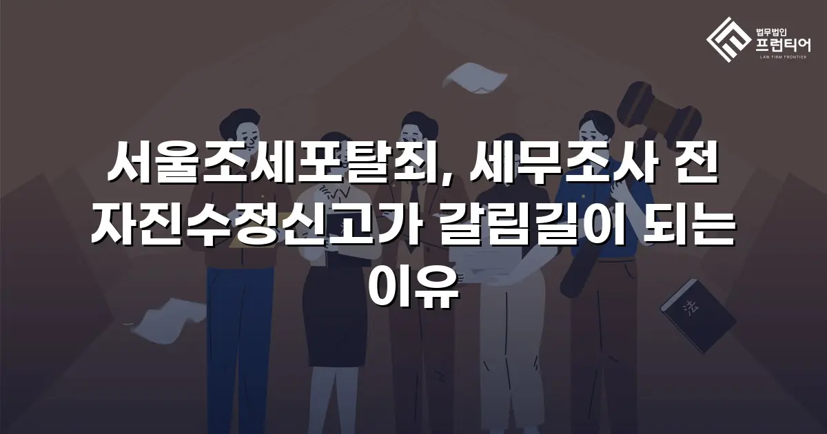 서울조세포탈죄, 세무조사 전 자진수정신고가 갈림길이 되는 이유