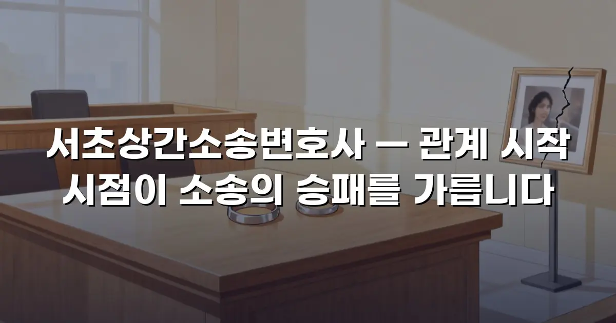 서초상간소송변호사 — 관계 시작 시점이 소송의 승패를 가릅니다
