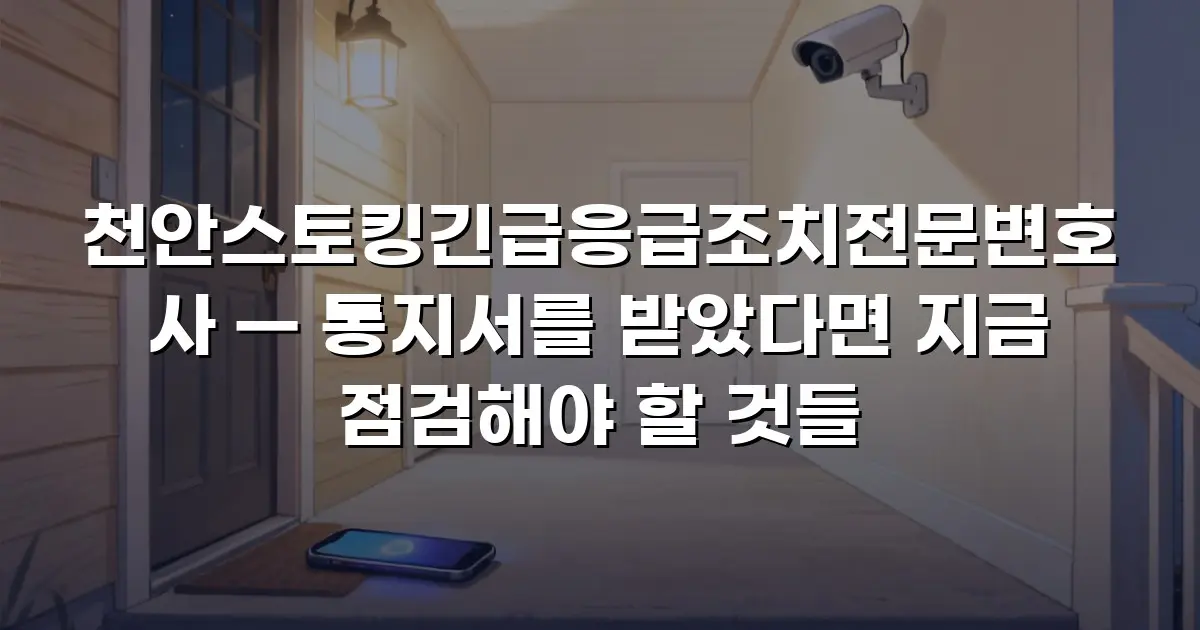 천안스토킹긴급응급조치전문변호사 — 통지서를 받았다면 지금 점검해야 할 것들