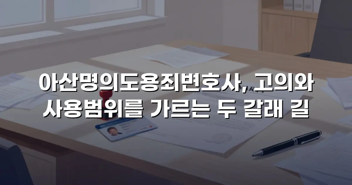 아산명의도용죄변호사, 고의와 사용범위를 가르는 두 갈래 길
