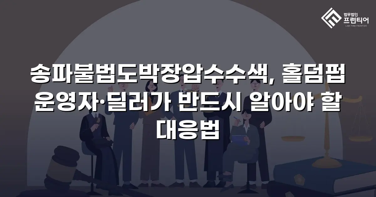 송파불법도박장압수수색, 홀덤펍 운영자·딜러가 반드시 알아야 할 대응법