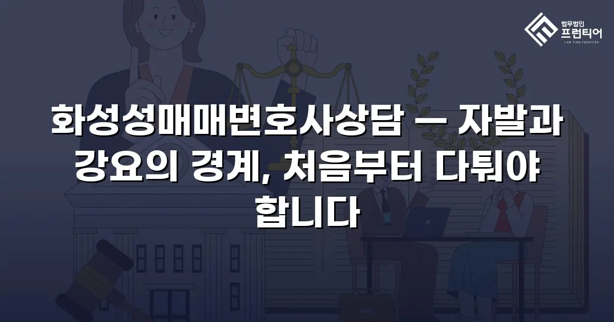 화성성매매변호사상담 — 자발과 강요의 경계, 처음부터 다퉈야 합니다