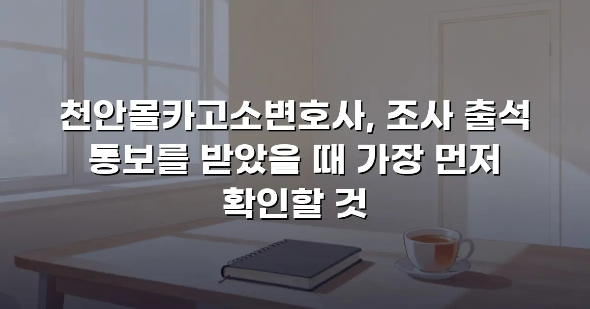 천안몰카고소변호사, 조사 출석 통보를 받았을 때 가장 먼저 확인할 것