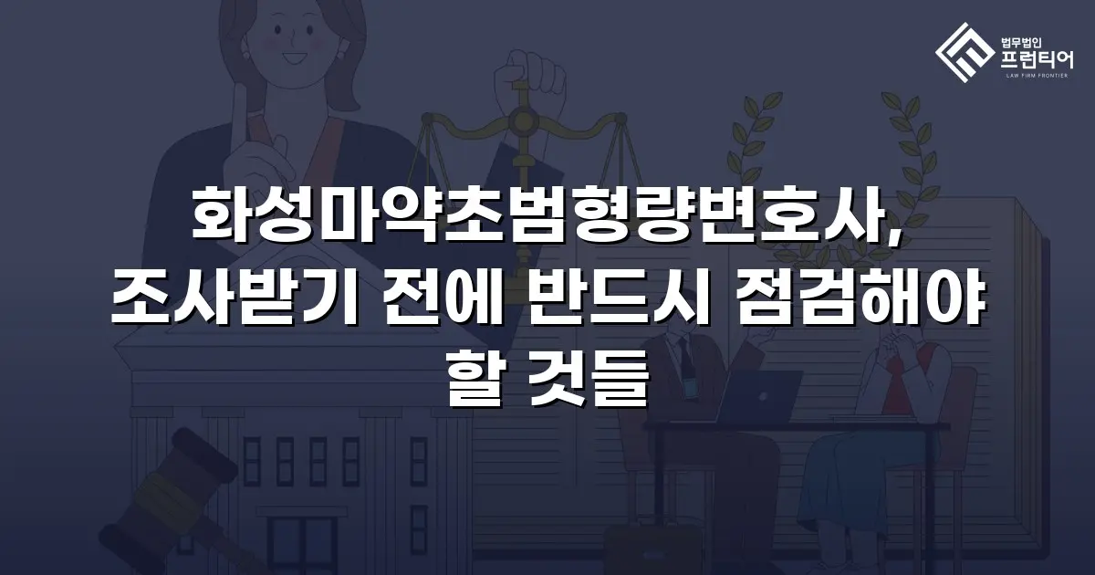 화성마약초범형량변호사, 조사받기 전에 반드시 점검해야 할 것들