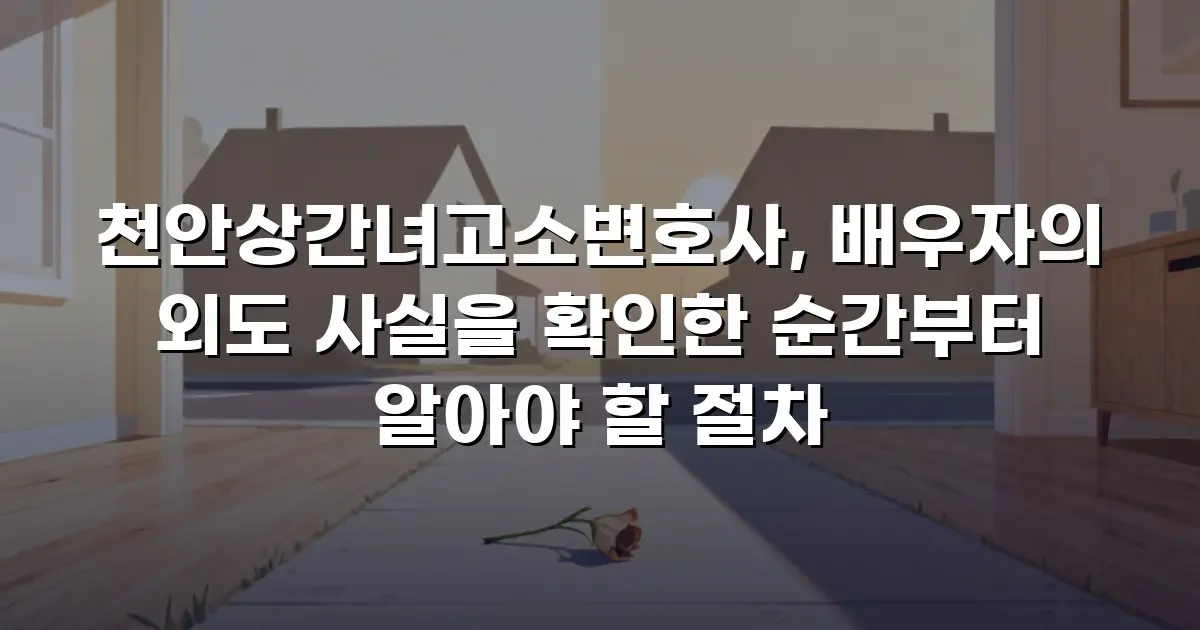 천안상간녀고소변호사, 배우자의 외도 사실을 확인한 순간부터 알아야 할 절차