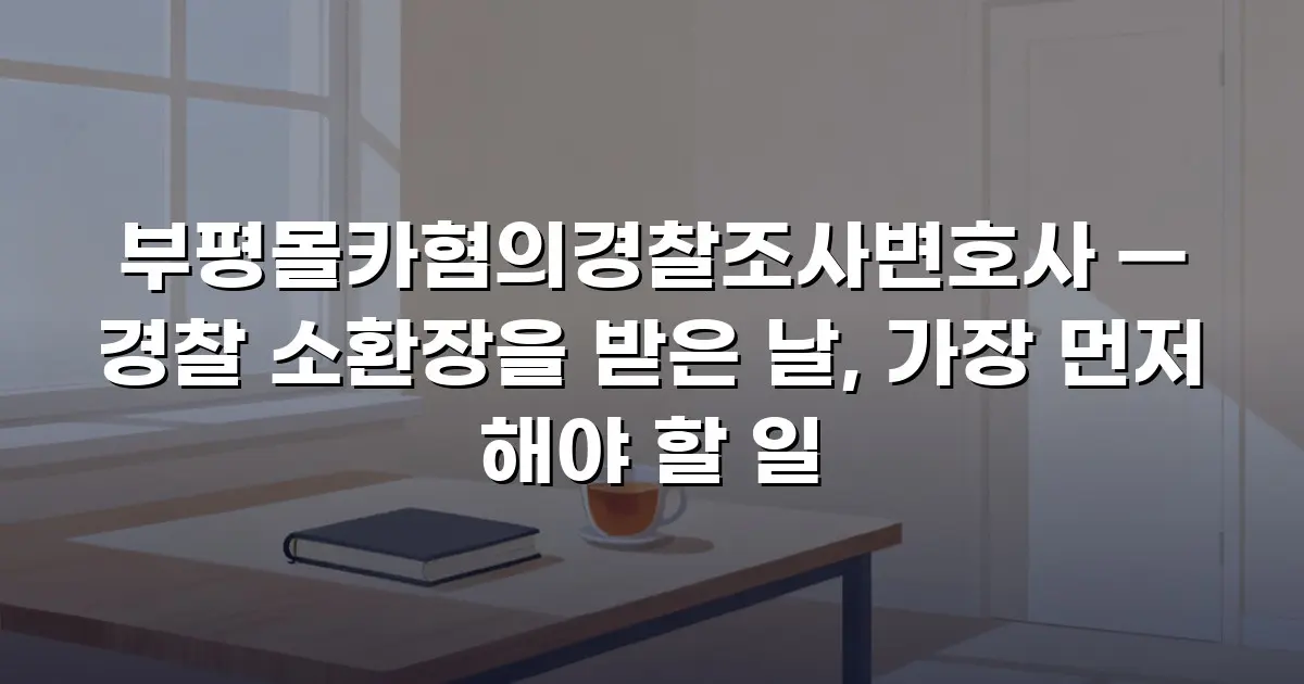 부평몰카혐의경찰조사변호사 — 경찰 소환장을 받은 날, 가장 먼저 해야 할 일