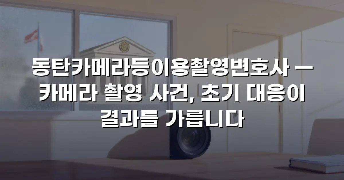 동탄카메라등이용촬영변호사 — 카메라 촬영 사건, 초기 대응이 결과를 가릅니다