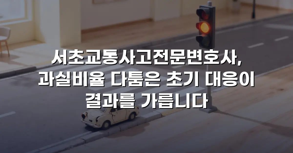 서초교통사고전문변호사, 과실비율 다툼은 초기 대응이 결과를 가릅니다