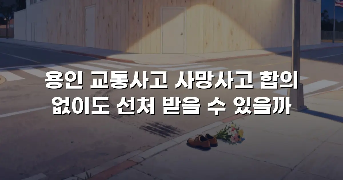 용인 교통사고 사망사고 합의 없이도 선처 받을 수 있을까