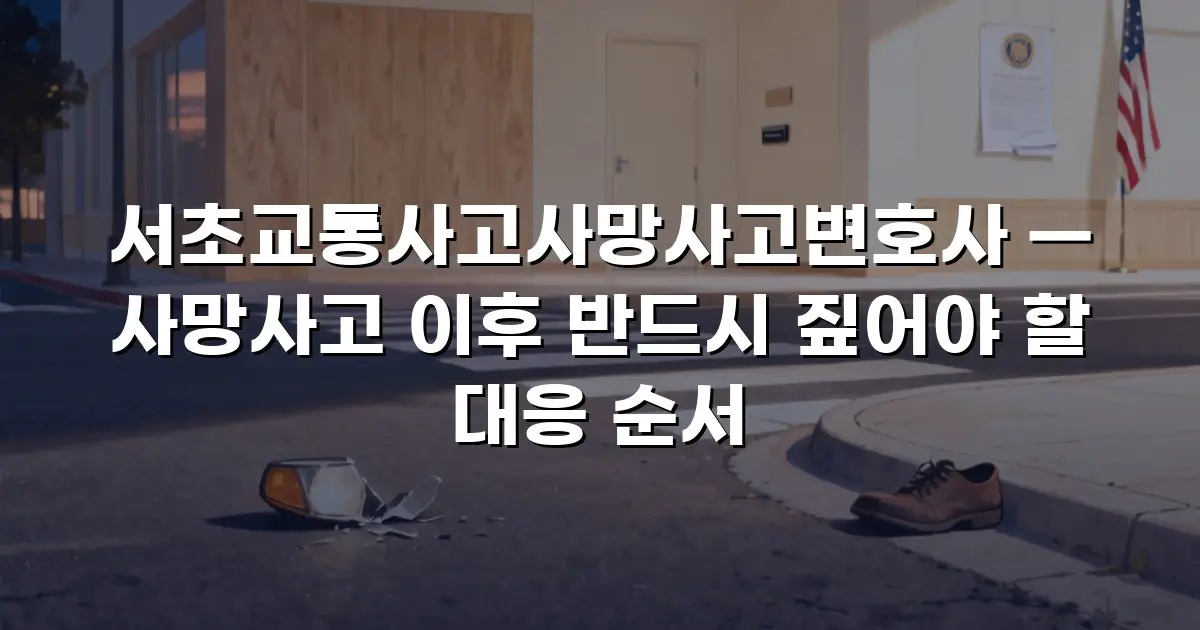서초교통사고사망사고변호사 — 사망사고 이후 반드시 짚어야 할 대응 순서