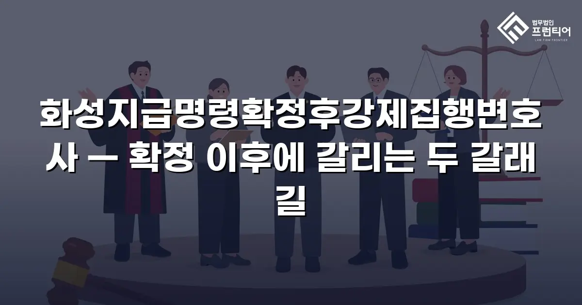 화성지급명령확정후강제집행변호사 — 확정 이후에 갈리는 두 갈래 길