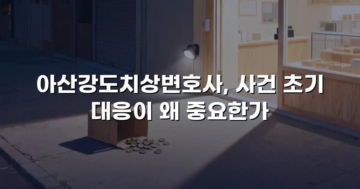 아산강도치상변호사, 사건 초기 대응이 왜 중요한가