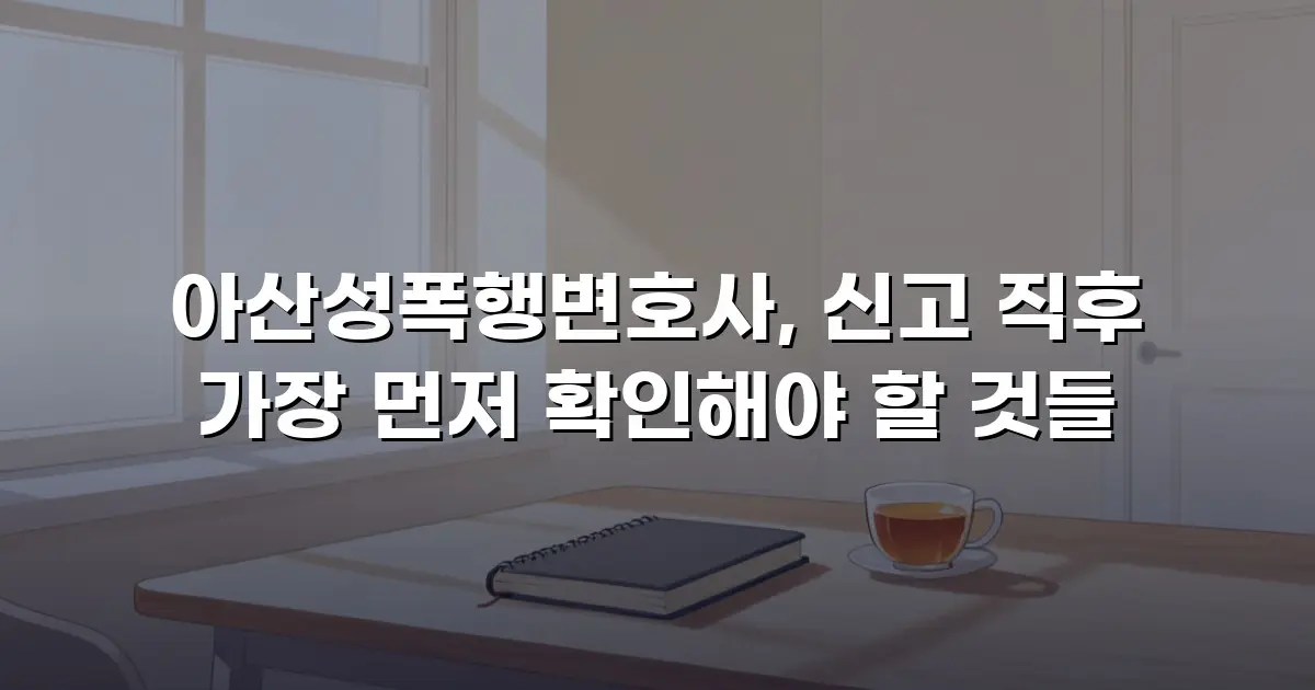 아산성폭행변호사, 신고 직후 가장 먼저 확인해야 할 것들