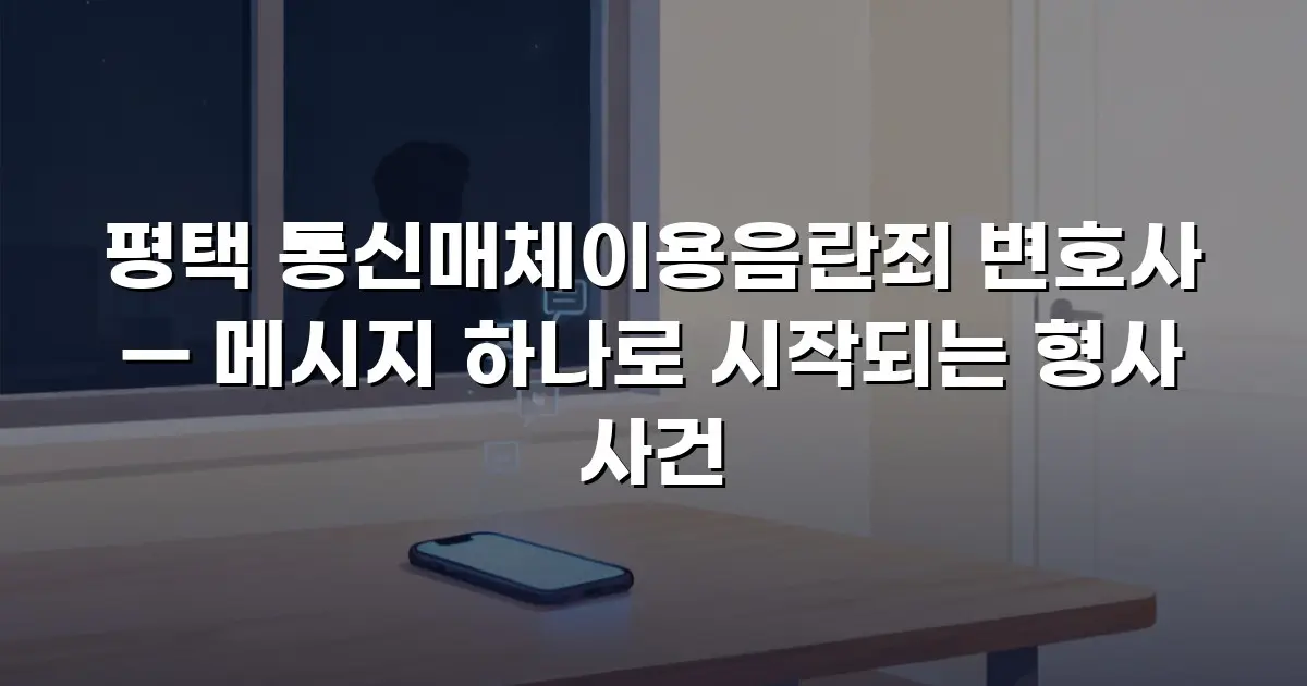평택 통신매체이용음란죄 변호사 — 메시지 하나로 시작되는 형사 사건
