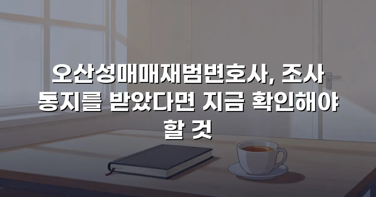 오산성매매재범변호사, 조사 통지를 받았다면 지금 확인해야 할 것