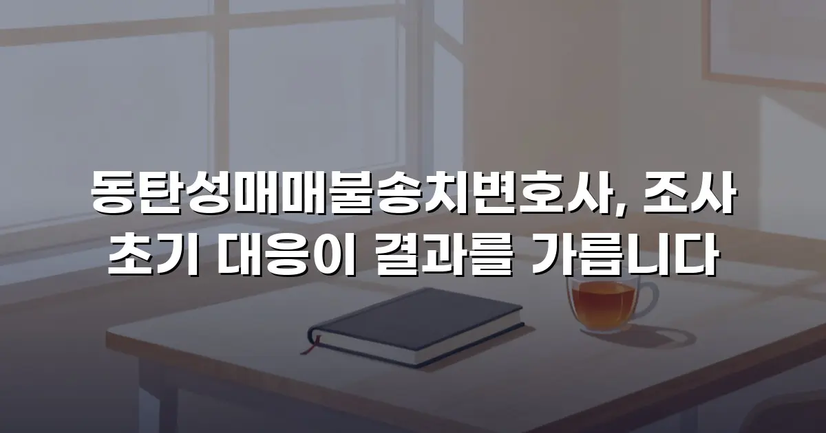 동탄성매매불송치변호사, 조사 초기 대응이 결과를 가릅니다