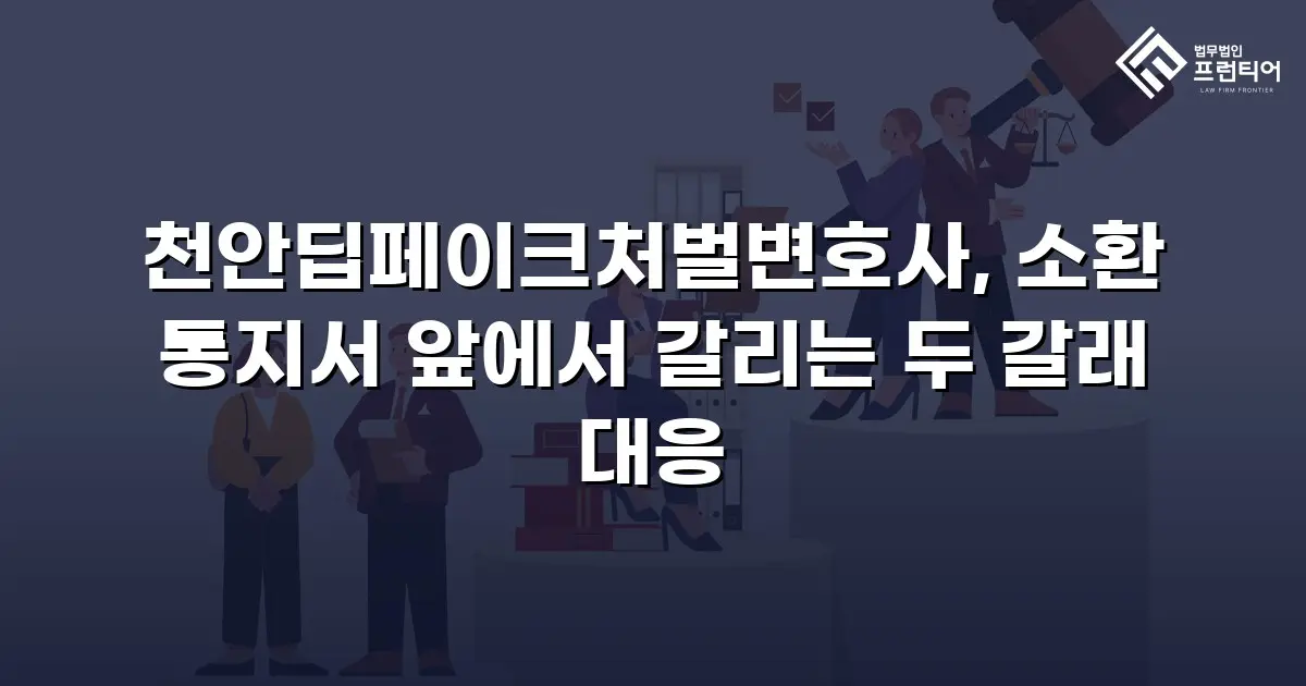 천안딥페이크처벌변호사, 소환 통지서 앞에서 갈리는 두 갈래 대응