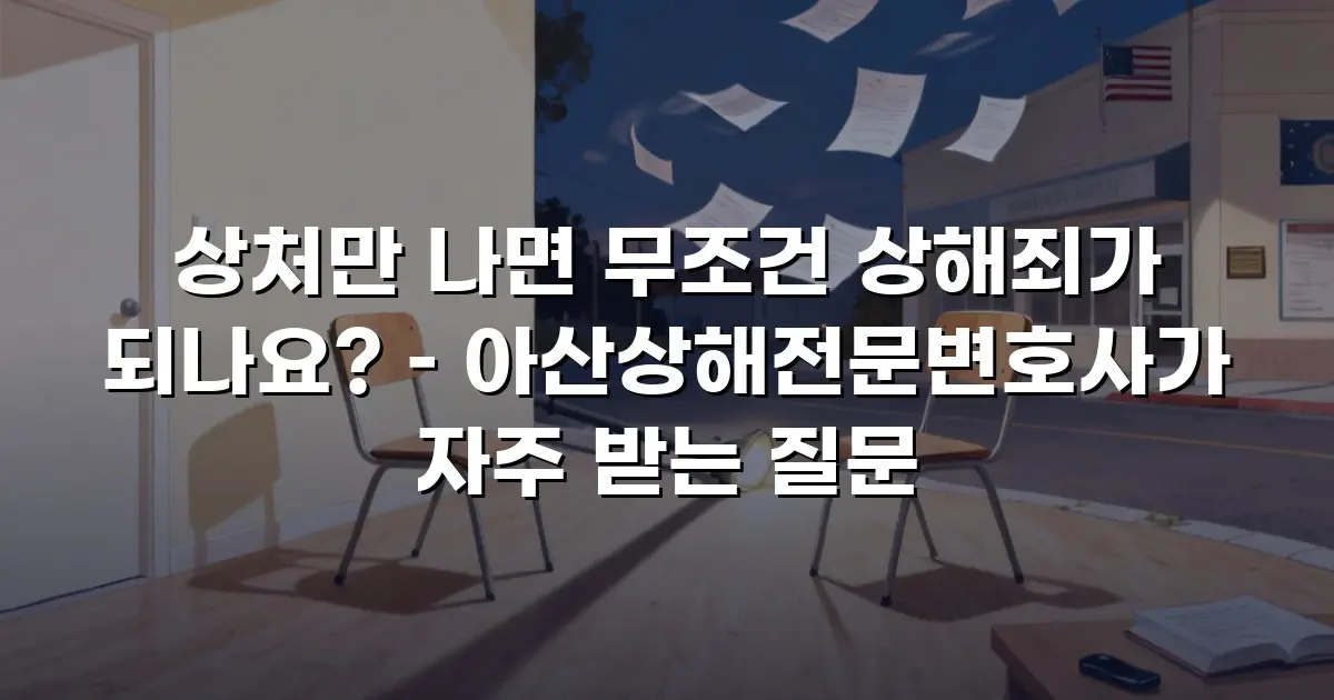 상처만 나면 무조건 상해죄가 되나요? – 아산상해전문변호사가 자주 받는 질문