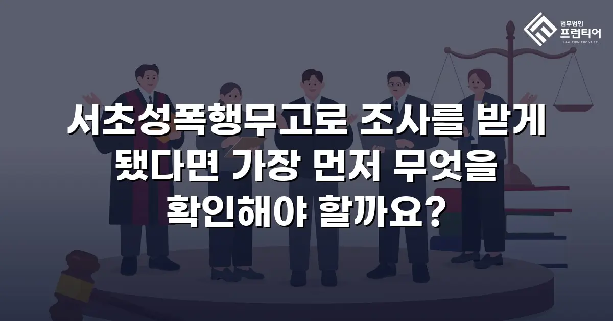서초성폭행무고로 조사를 받게 됐다면 가장 먼저 무엇을 확인해야 할까요?