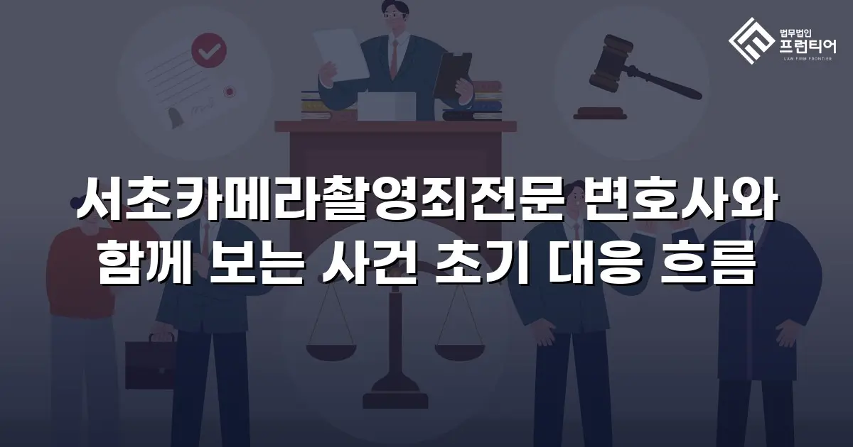 서초카메라촬영죄전문 변호사와 함께 보는 사건 초기 대응 흐름