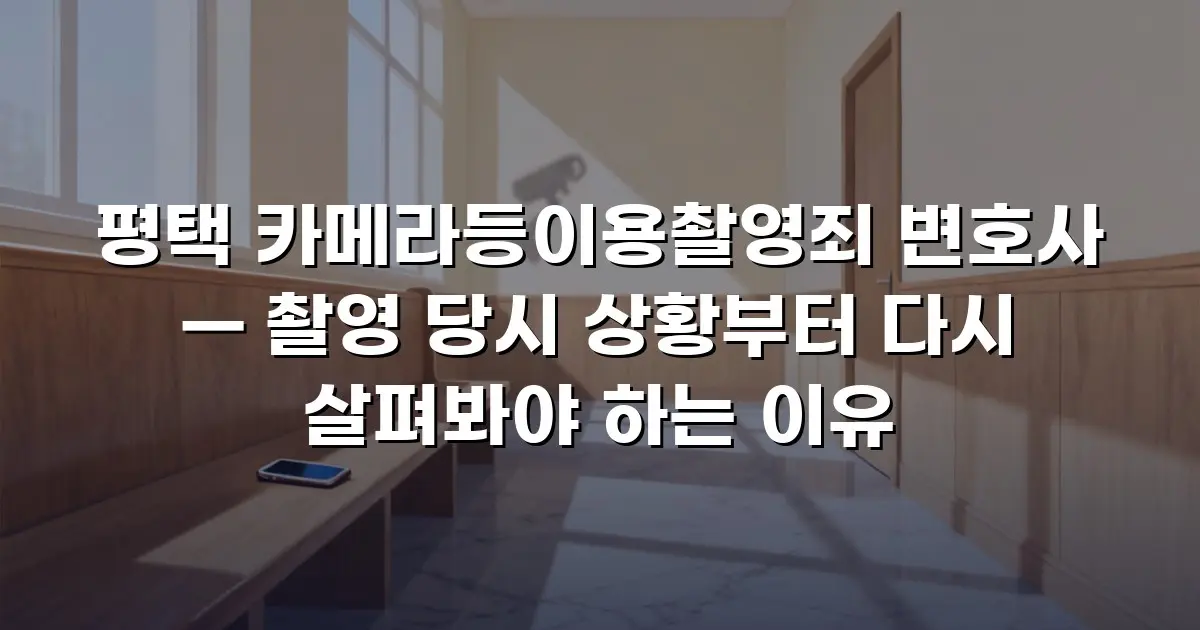 평택 카메라등이용촬영죄 변호사 — 촬영 당시 상황부터 다시 살펴봐야 하는 이유
