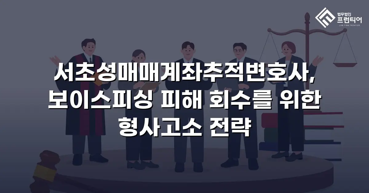 서초성매매계좌추적변호사, 보이스피싱 피해 회수를 위한 형사고소 전략