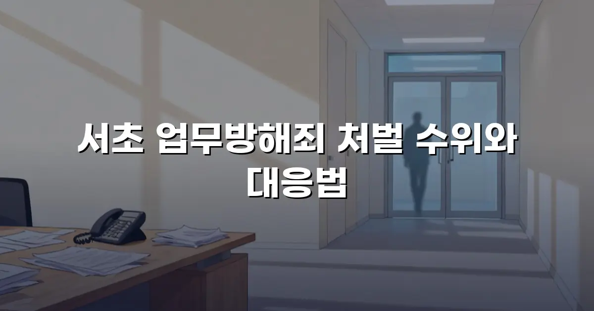 서초 업무방해죄 처벌 수위와 대응법