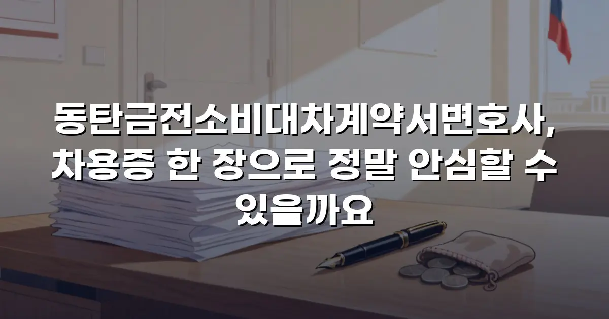 동탄금전소비대차계약서변호사, 차용증 한 장으로 정말 안심할 수 있을까요