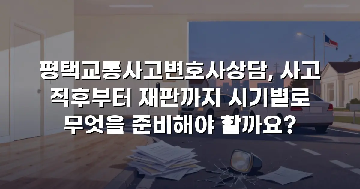 평택교통사고변호사상담, 사고 직후부터 재판까지 시기별로 무엇을 준비해야 할까요?