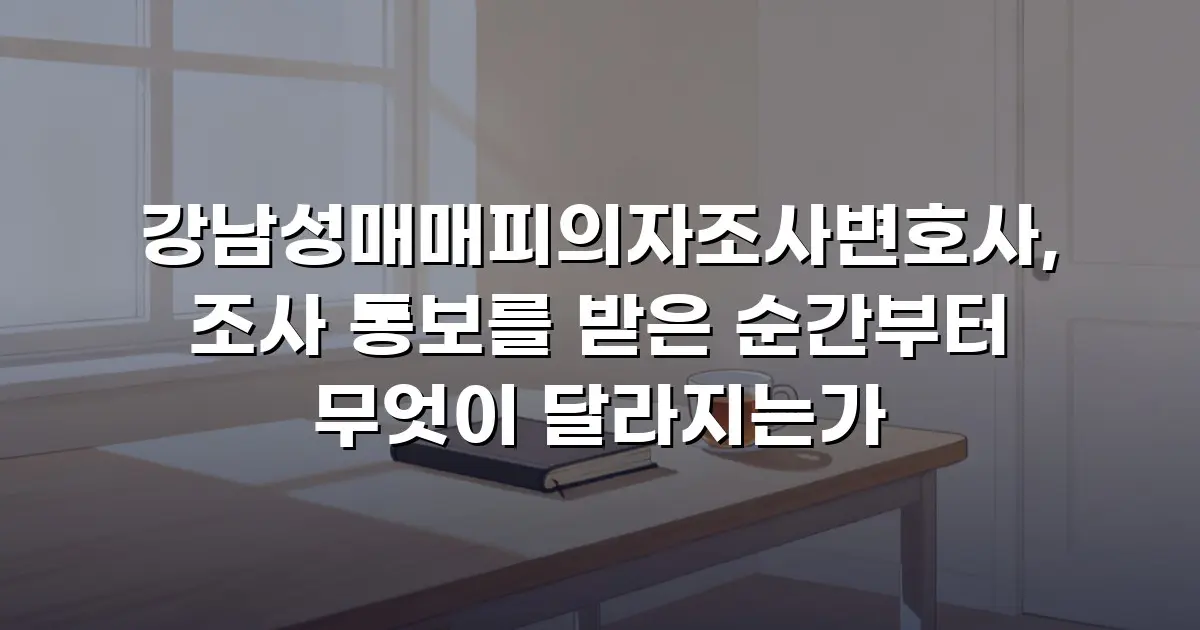 강남성매매피의자조사변호사, 조사 통보를 받은 순간부터 무엇이 달라지는가
