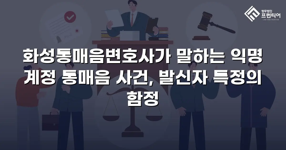 화성통매음변호사가 말하는 익명 계정 통매음 사건, 발신자 특정의 함정