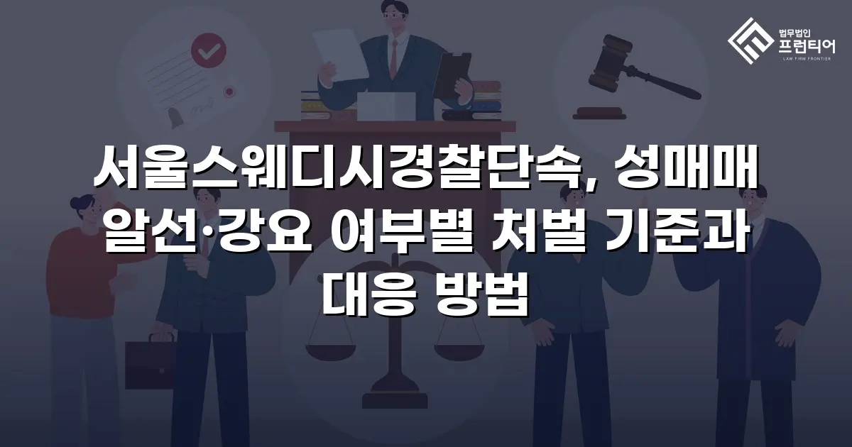 서울스웨디시경찰단속, 성매매 알선·강요 여부별 처벌 기준과 대응 방법