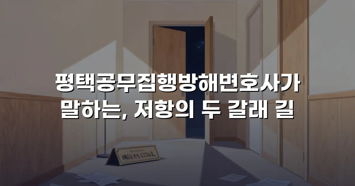평택공무집행방해변호사가 말하는, 저항의 두 갈래 길