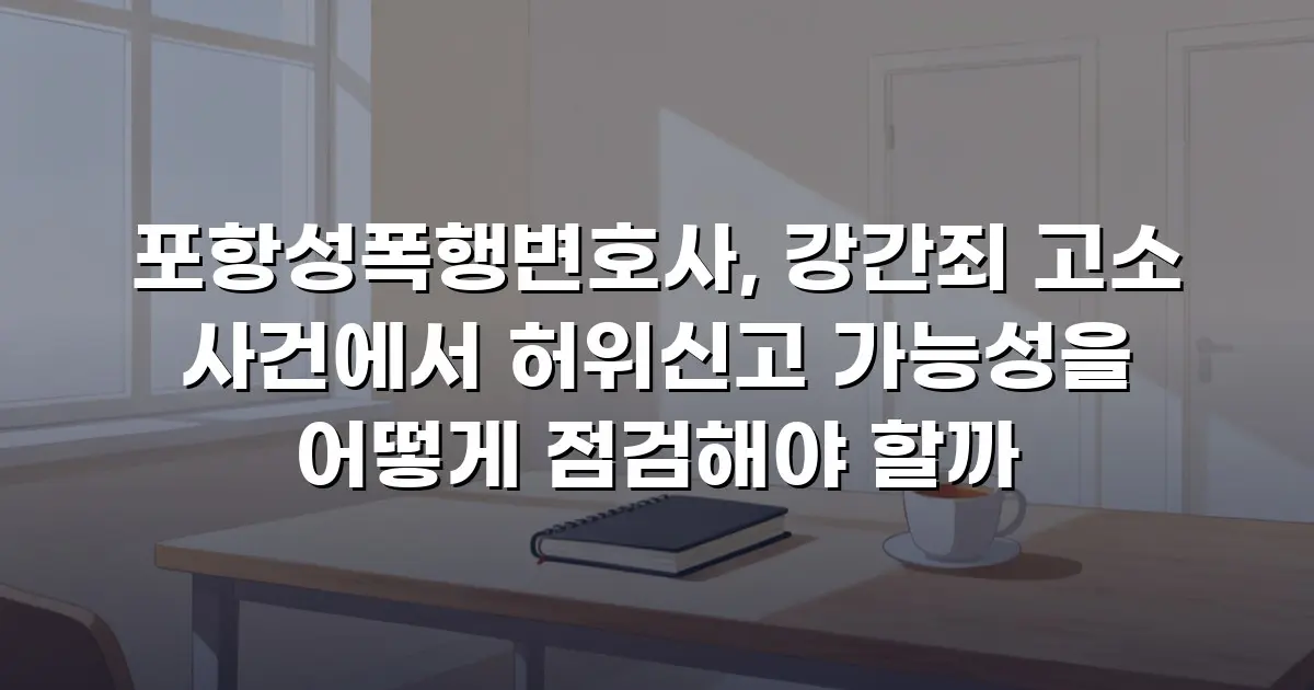 포항성폭행변호사, 강간죄 고소 사건에서 허위신고 가능성을 어떻게 점검해야 할까