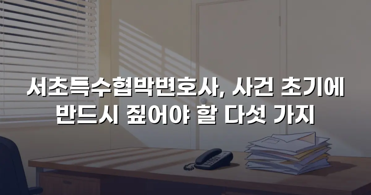 서초특수협박변호사, 사건 초기에 반드시 짚어야 할 다섯 가지