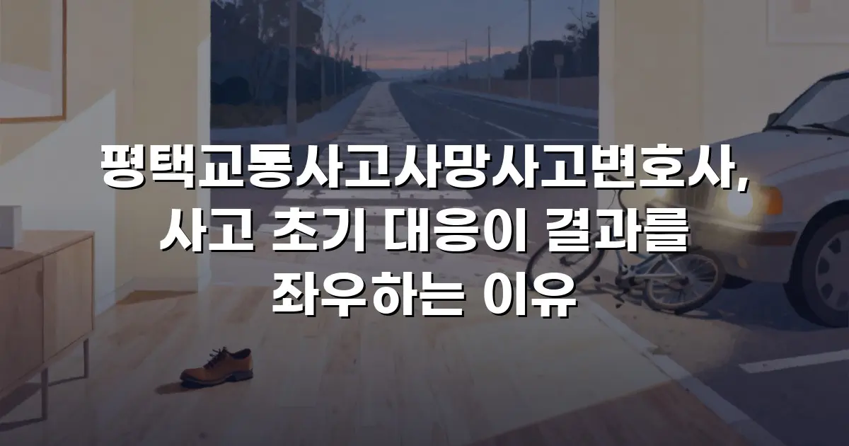 평택교통사고사망사고변호사, 사고 초기 대응이 결과를 좌우하는 이유