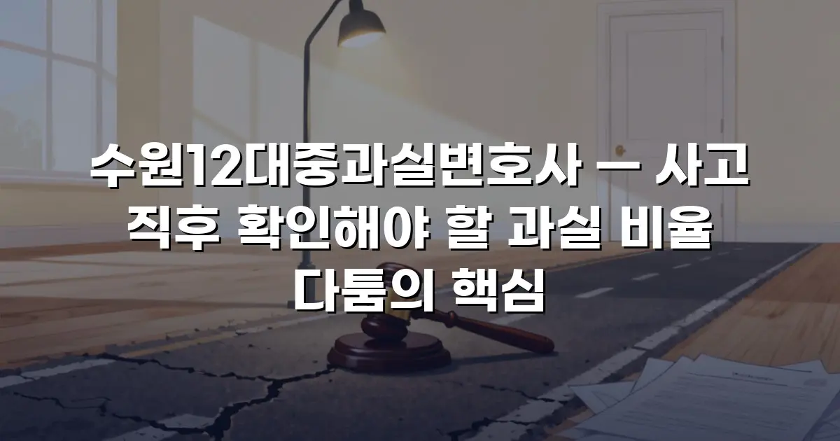 수원12대중과실변호사 — 사고 직후 확인해야 할 과실 비율 다툼의 핵심