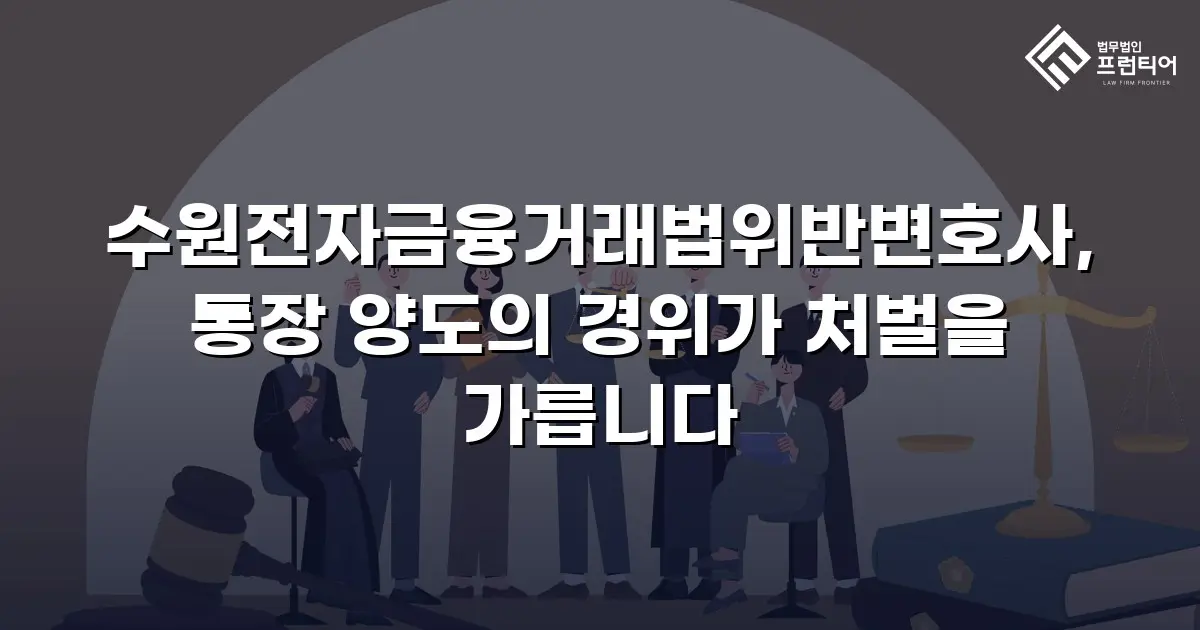 수원전자금융거래법위반변호사, 통장 양도의 경위가 처벌을 가릅니다