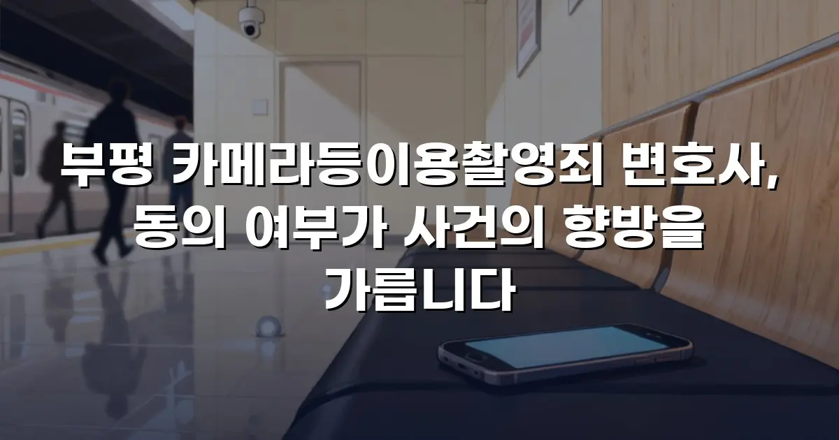 부평 카메라등이용촬영죄 변호사, 동의 여부가 사건의 향방을 가릅니다