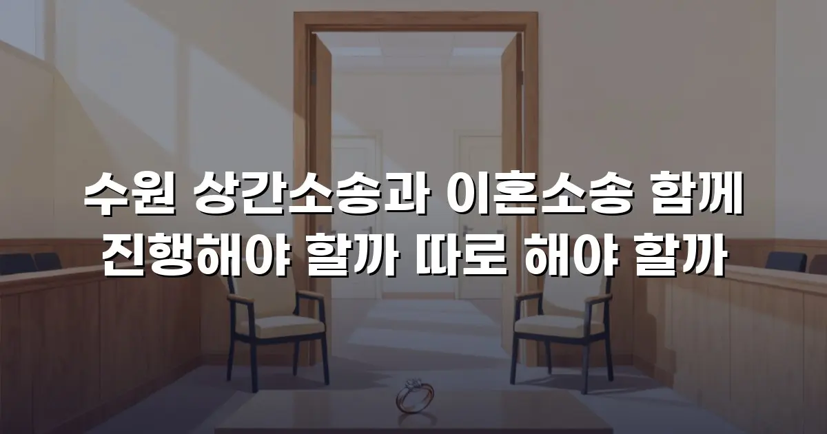 수원 상간소송과 이혼소송 함께 진행해야 할까 따로 해야 할까