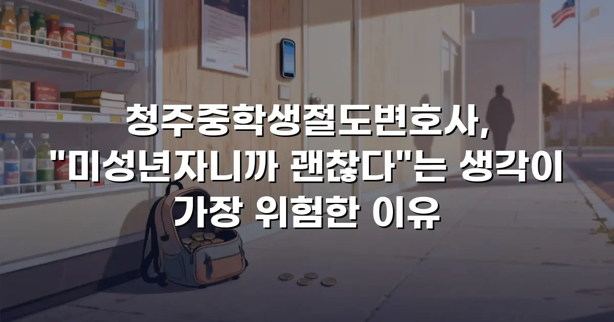 청주중학생절도변호사, "미성년자니까 괜찮다"는 생각이 가장 위험한 이유