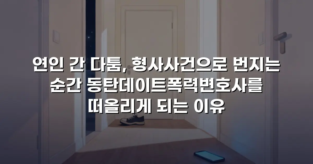 연인 간 다툼, 형사사건으로 번지는 순간 동탄데이트폭력변호사를 떠올리게 되는 이유