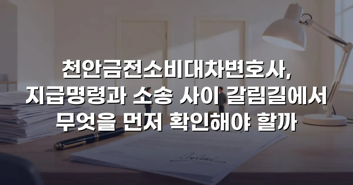 천안금전소비대차변호사, 지급명령과 소송 사이 갈림길에서 무엇을 먼저 확인해야 할까