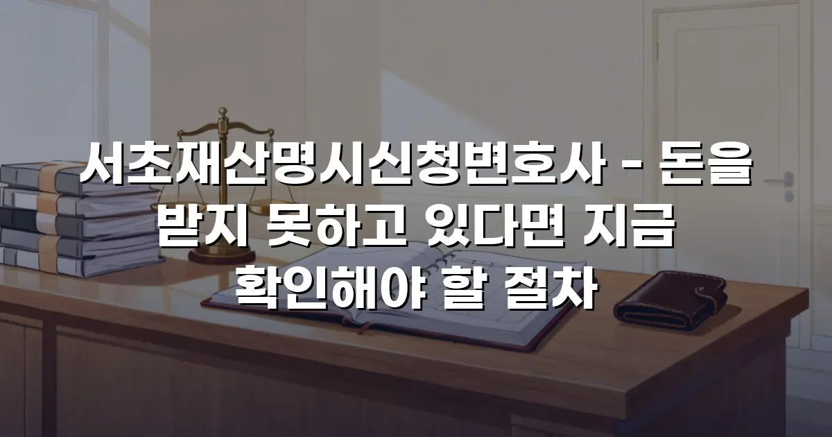 서초재산명시신청변호사 - 돈을 받지 못하고 있다면 지금 확인해야 할 절차